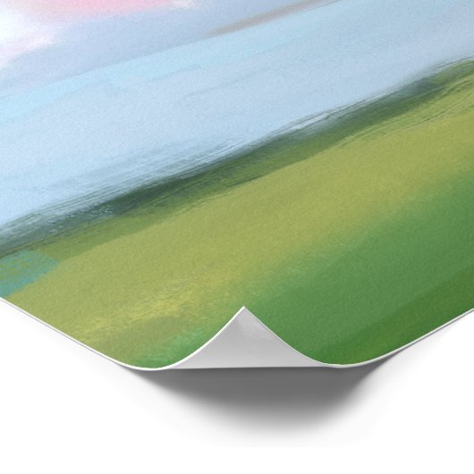 Elegant Painted Landscape Clouds Wedding Welcome ポスター (角)