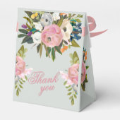 Elegant Painted Pink Floral 90th birthday favors  フェイバーボックス (裏面サイド)