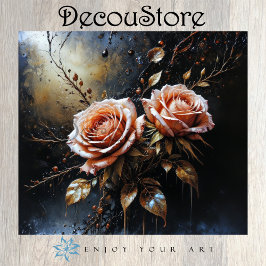 Elegant Pair of Roses Decoupage 薄葉紙