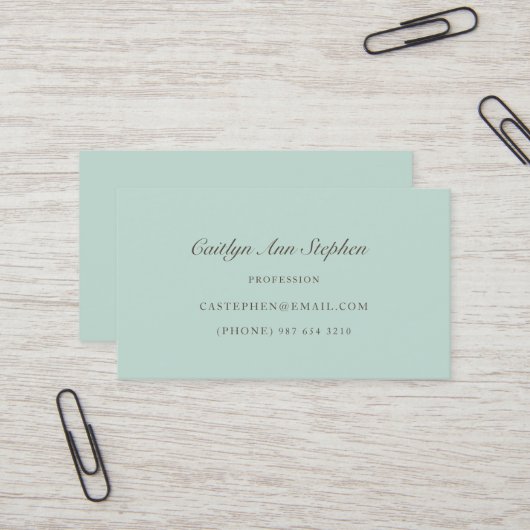 Elegant Pale Blue Business Card 名刺 (正面/裏面インサイチュ)