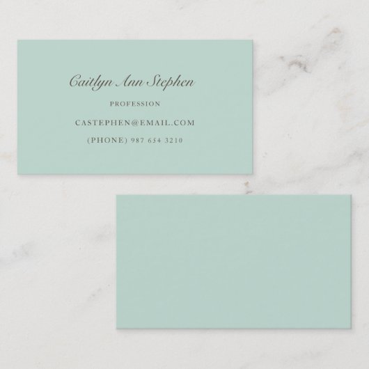 Elegant Pale Blue Business Card 名刺 (正面/裏面)