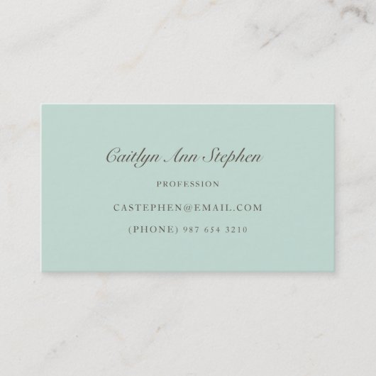 Elegant Pale Blue Business Card 名刺 (正面)
