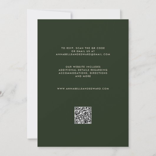 Elegant Palm Tree Wedding Invitation with QR Code 招待状 (裏面)