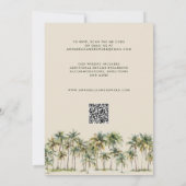 Elegant Palm Tree Wedding Invitation with QR Code 招待状 (裏面)