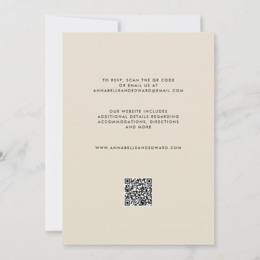 Elegant Palm Tree Wedding Invitation with QR Code 招待状 (裏面)