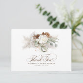 Elegant Pampas Grass White Floral Thank You サンキューカード (スタンド正面)