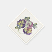 Elegant Pansy Floral Paper Napkin スタンダードカクテルナプキン (角)