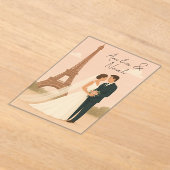 Elegant Paris Wedding Acrylic Invitation – Eiffel  アクリル招待状 (レイダウン)
