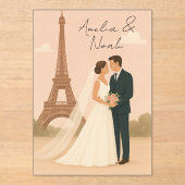 Elegant Paris Wedding Acrylic Invitation – Eiffel  アクリル招待状 (正面)
