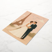 Elegant Paris Wedding Foil Invitation – Gold Foil  箔招待状 (回転した状態)