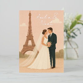 Elegant Paris Wedding Foil Invitation – Gold Foil  箔招待状