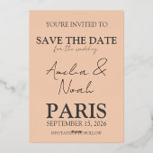 Elegant Paris Wedding Foil Invitation – Gold Foil  箔招待状 (裏面)