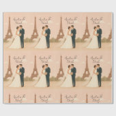 Elegant Paris Wedding Wrapping Paper – Eiffel  ラッピングペーパー (フラット)