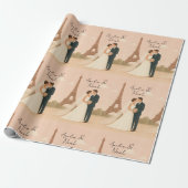 Elegant Paris Wedding Wrapping Paper – Eiffel  ラッピングペーパー (アンロールド)