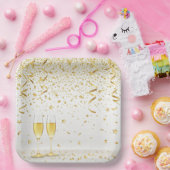 Elegant Party Glow – Modern Neon Celebration Desig ペーパープレート (パーティー)