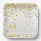 Elegant Party Glow – Modern Neon Celebration Desig ペーパープレート (正面)