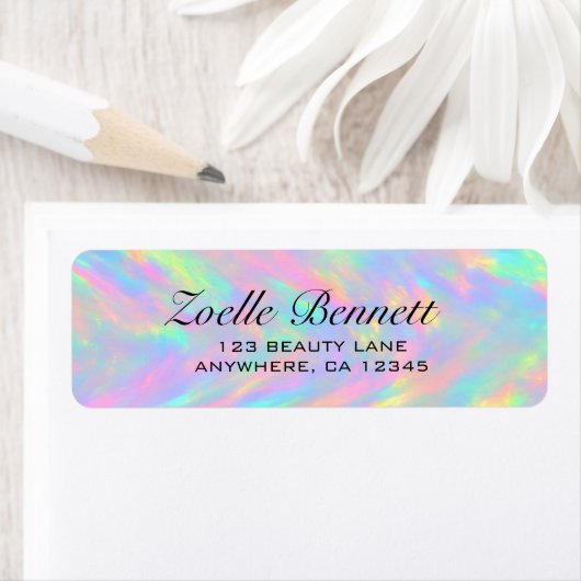 Elegant Pastel Abstract Wedding Return Address ラベル (インサイチュ)