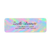 Elegant Pastel Abstract Wedding Return Address ラベル (正面)