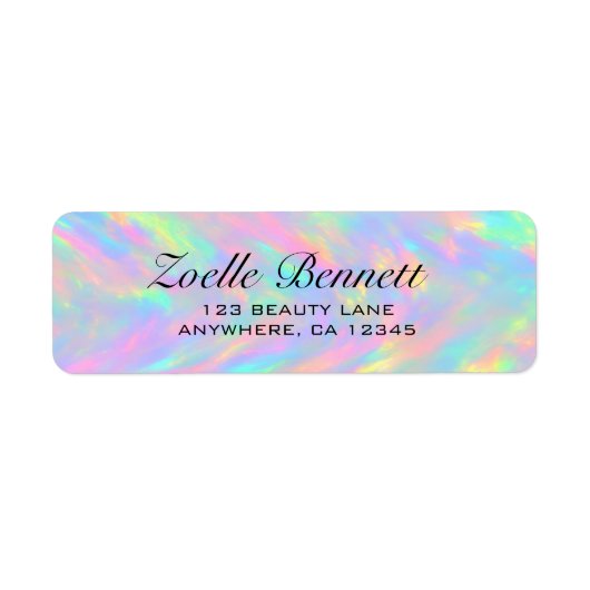 Elegant Pastel Abstract Wedding Return Address ラベル (正面)