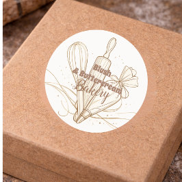 Elegant Pastel Bakery Branding ラウンドシール