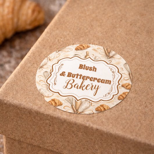 Elegant Pastel Bakery Branding ラウンドシール