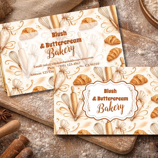 Elegant Pastel Bakery Branding 名刺