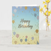 Elegant Pastel Balloons – Happy Birthday Card カード (黄色い花)
