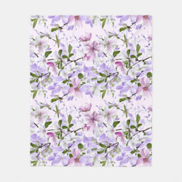 Elegant Pastel Blossom  フリースブランケット