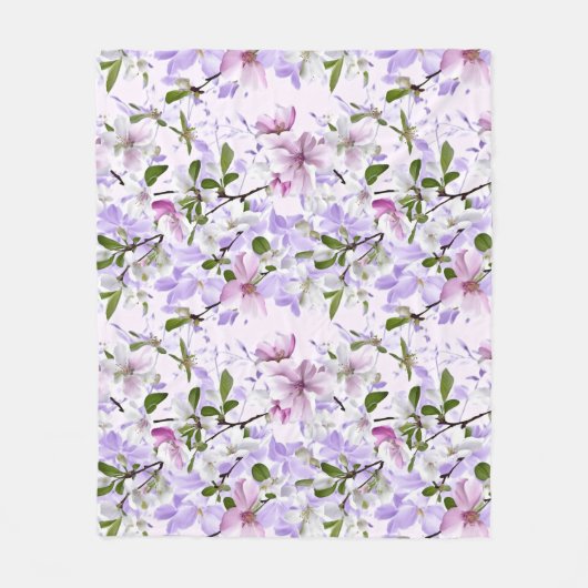 Elegant Pastel Blossom  フリースブランケット (正面)