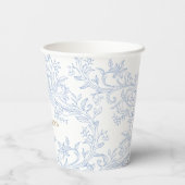 elegant pastel blue bow design Baptism 紙コップ (裏面)