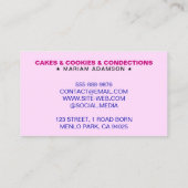 Elegant Pastel Blue & Pink Color | Bakery Logo 名刺 (裏面)