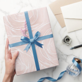 Elegant Pastel Blush Rose Wave Abstract Pattern ラッピングペーパー