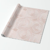 Elegant Pastel Blush Rose Wave Abstract Pattern ラッピングペーパー (アンロールド)