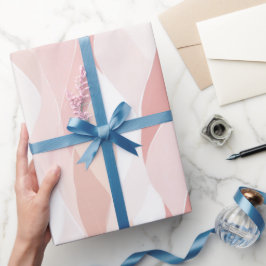 Elegant Pastel Blush Rose Wave Abstract Pattern ラッピングペーパー