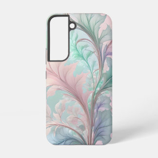 Elegant Pastel Botanical Art – Soft Leaf Design in Samsung Galaxy S22ケース