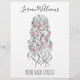 Elegant Pastel Bride Wavy Hair Styling Floral チラシ