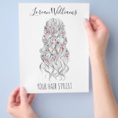 Elegant Pastel Bride Wavy Hair Styling Floral  チラシ (手)
