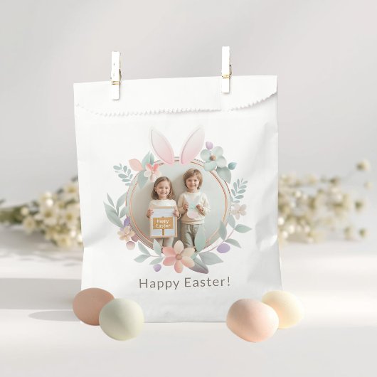 Elegant Pastel Easter Photo Favor Bags フェイバーバッグ