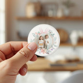 Elegant Pastel Easter Photo Frame with Bunny Ears  マグネット