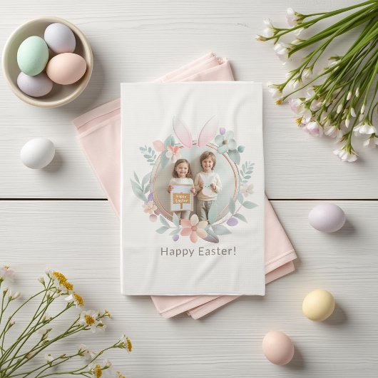 Elegant Pastel Easter Photo Kitchen Towel キッチンタオル