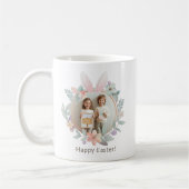 Elegant Pastel Easter Photo Mug | Bunny Frame コーヒーマグカップ (左)