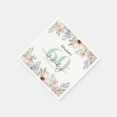 Elegant Pastel Floral 60th Birthday Party スタンダードカクテルナプキン (角)