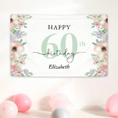 Elegant Pastel Floral 60th Birthday Party  横断幕
