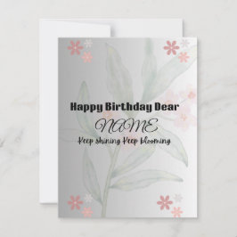 "Elegant Pastel Floral Happy Birthday Card" Thank サンキューカード