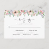 Elegant Pastel Floral Party Response Card エンクロージャーカード (正面)