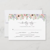 Elegant Pastel Floral Party Response Card 出欠カード (正面)