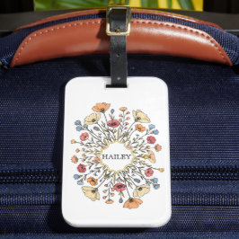 Elegant Pastel Floral Personalized Luggage Tag ラゲッジタグ