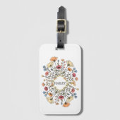 Elegant Pastel Floral Personalized Luggage Tag ラゲッジタグ (正面縦)
