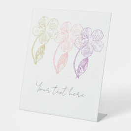 Elegant Pastel Floral Trio Pedestal Sign 台座サイン