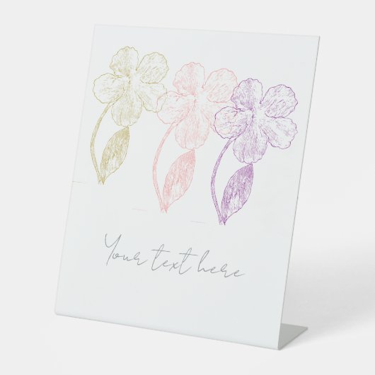 Elegant Pastel Floral Trio Pedestal Sign 台座サイン (正面)
